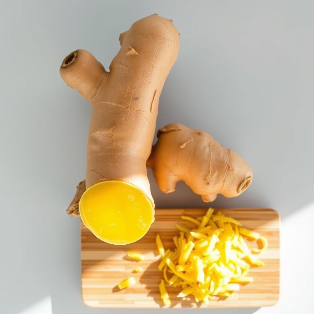 Fresh ginger root and grated ginger Fresh ginger root and grated ginger