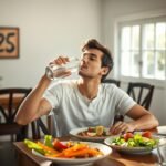 Person drinking water from a glass