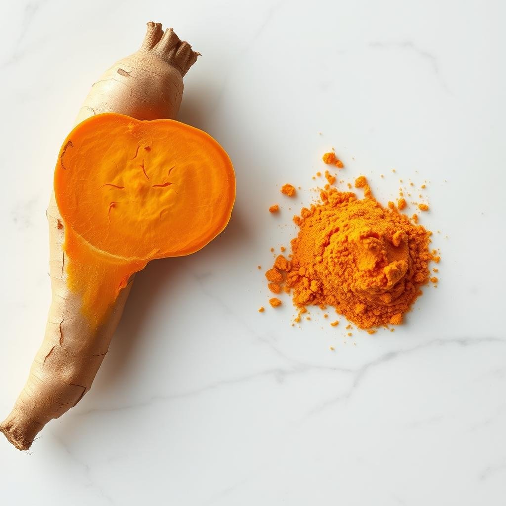 Turmeric powder and fresh turmeric root Turmeric powder and fresh turmeric root