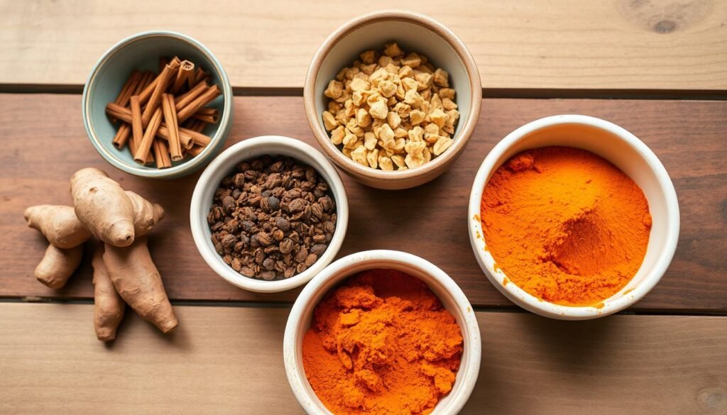 Various metabolism-boosting spices in small bowls for fast and easy fat burn tips Various metabolism-boosting spices in small bowls for fast and easy fat burn tips
